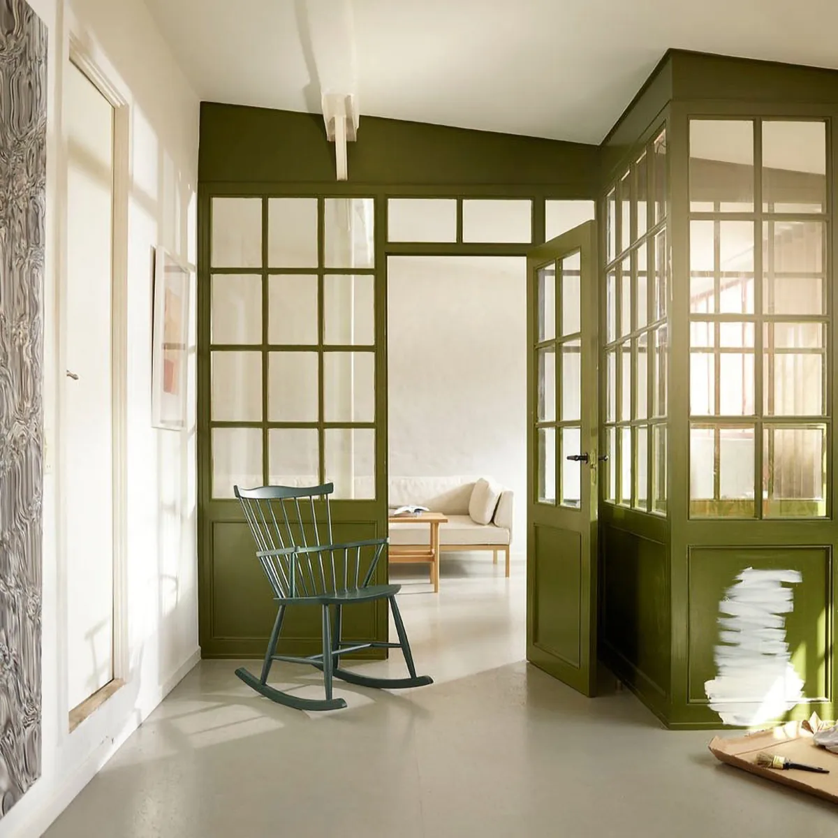 J52G gyngestol, Black green FDB Møbler