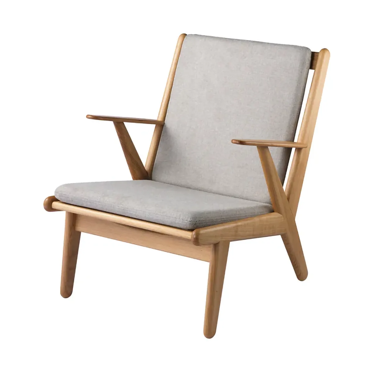 J53 lænestol, Oiled oak-light grey FDB Møbler