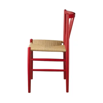 J80 stol - Ruby red beech-paper cord - FDB Møbler