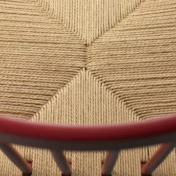 J80 stol - Ruby red beech-paper cord - FDB Møbler