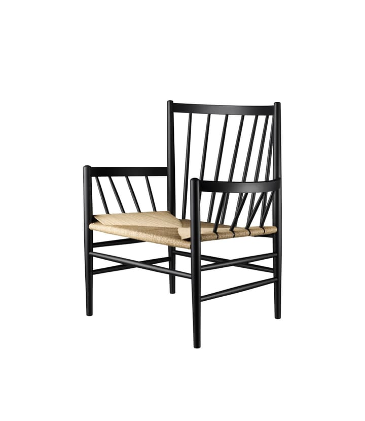 J82 loungestol, Beech black painted-nature FDB Møbler