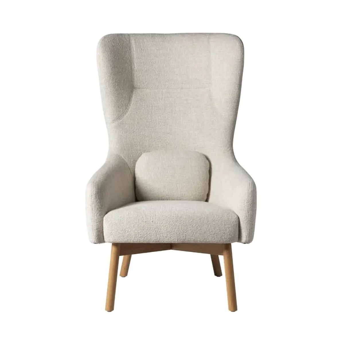 L35 Gesja Wing Chair lænestol, Beige-lacquered oak FDB Møbler