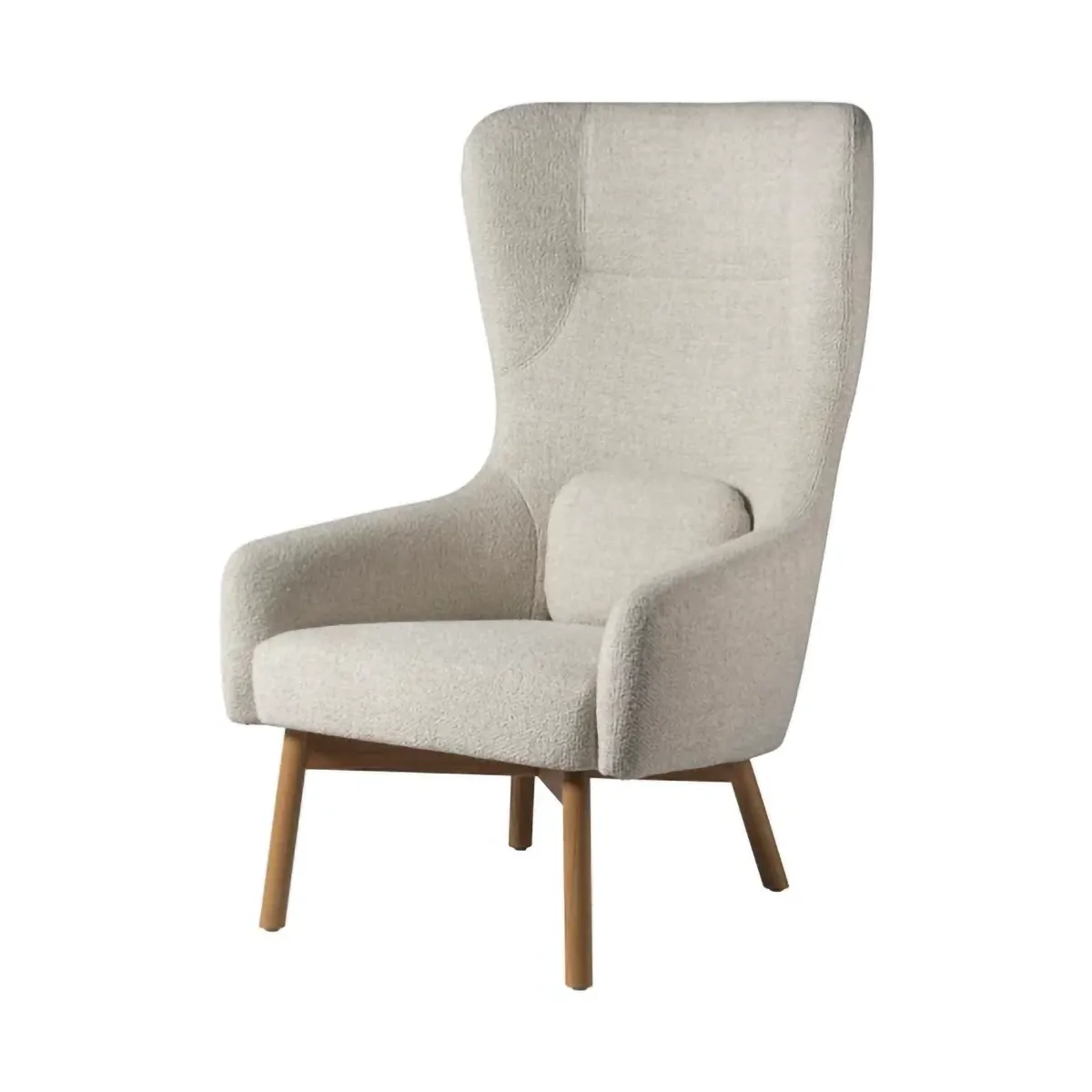 L35 Gesja Wing Chair lænestol, Beige-lacquered oak FDB Møbler