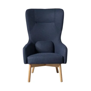 L35 Gesja Wing Chair lænestol - Dark blue-lacquered oak - FDB Møbler