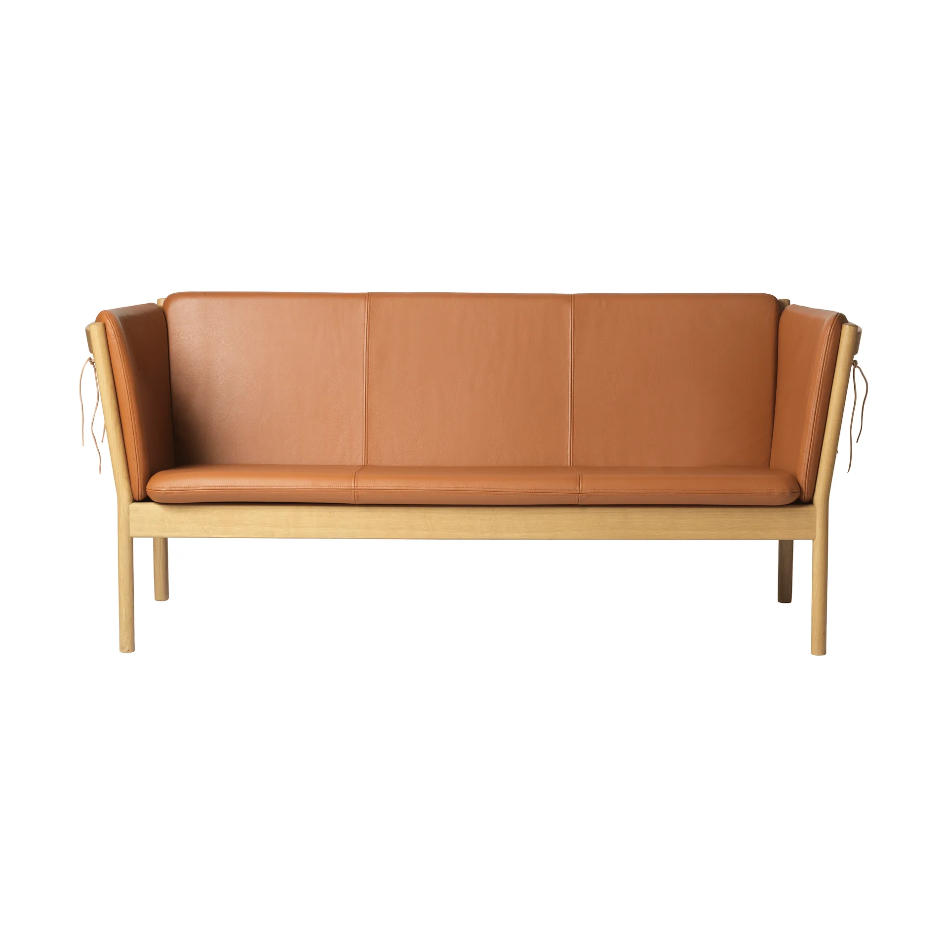 L45 MK154 sofa, Lakeret eg-læder cognac FDB Møbler