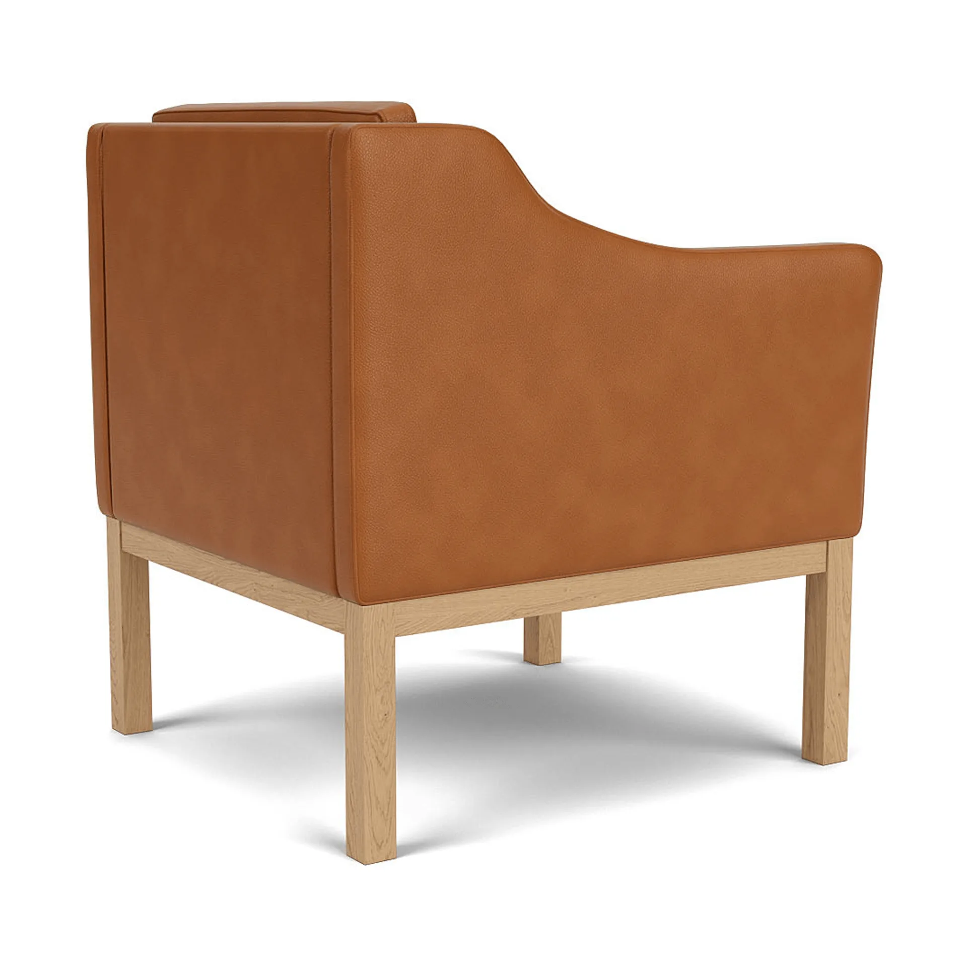 L46 MK155 easy chair lænestol armstol, Lakeret eg-læder cognac FDB Møbler