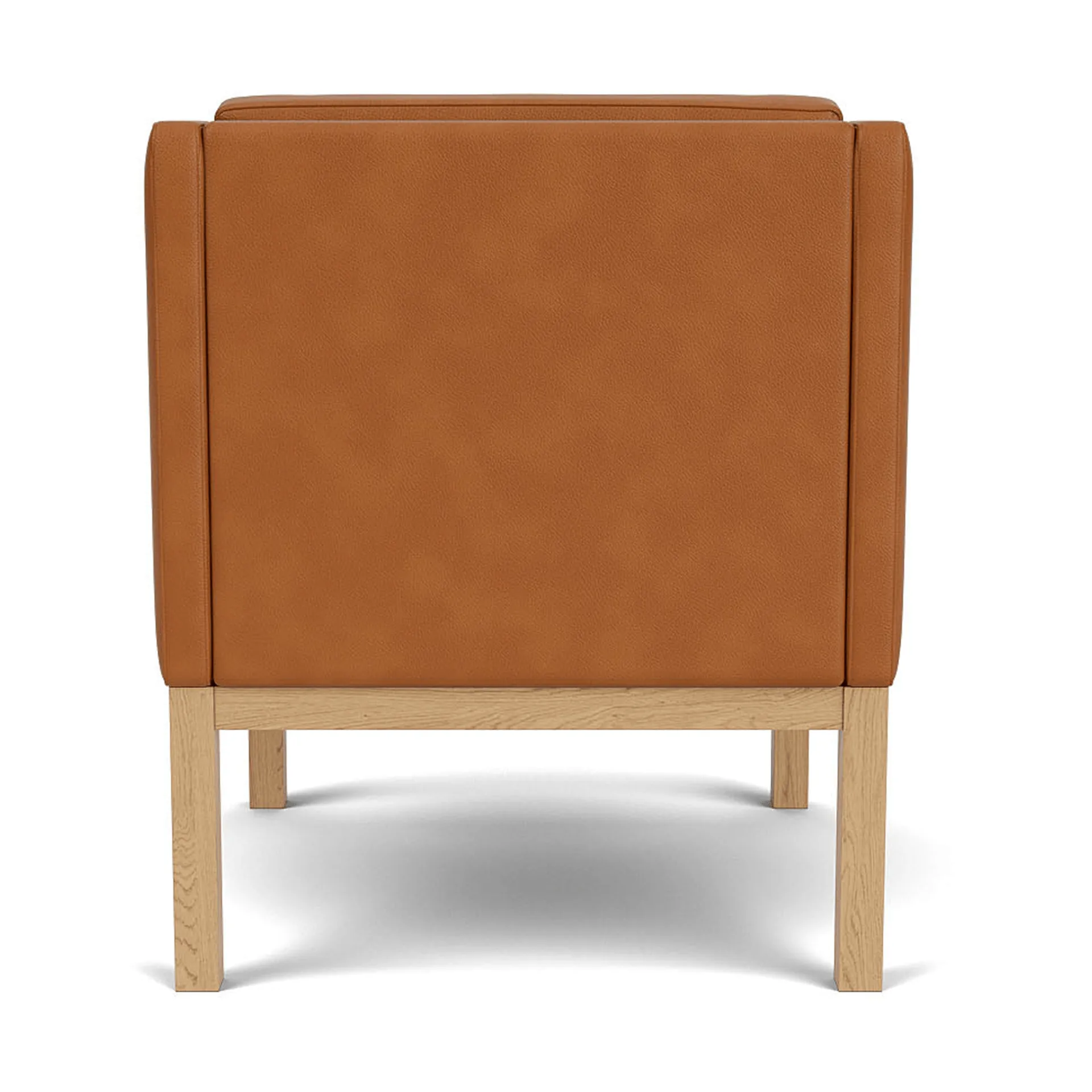 L46 MK155 easy chair lænestol armstol, Lakeret eg-læder cognac FDB Møbler
