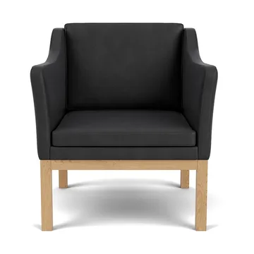 L46 MK155 easy chair lænestol armstol - Lakeret eg-læder sort - FDB Møbler