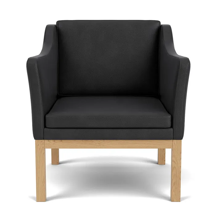 L46 MK155 easy chair lænestol armstol - Lakeret eg-læder sort - FDB Møbler