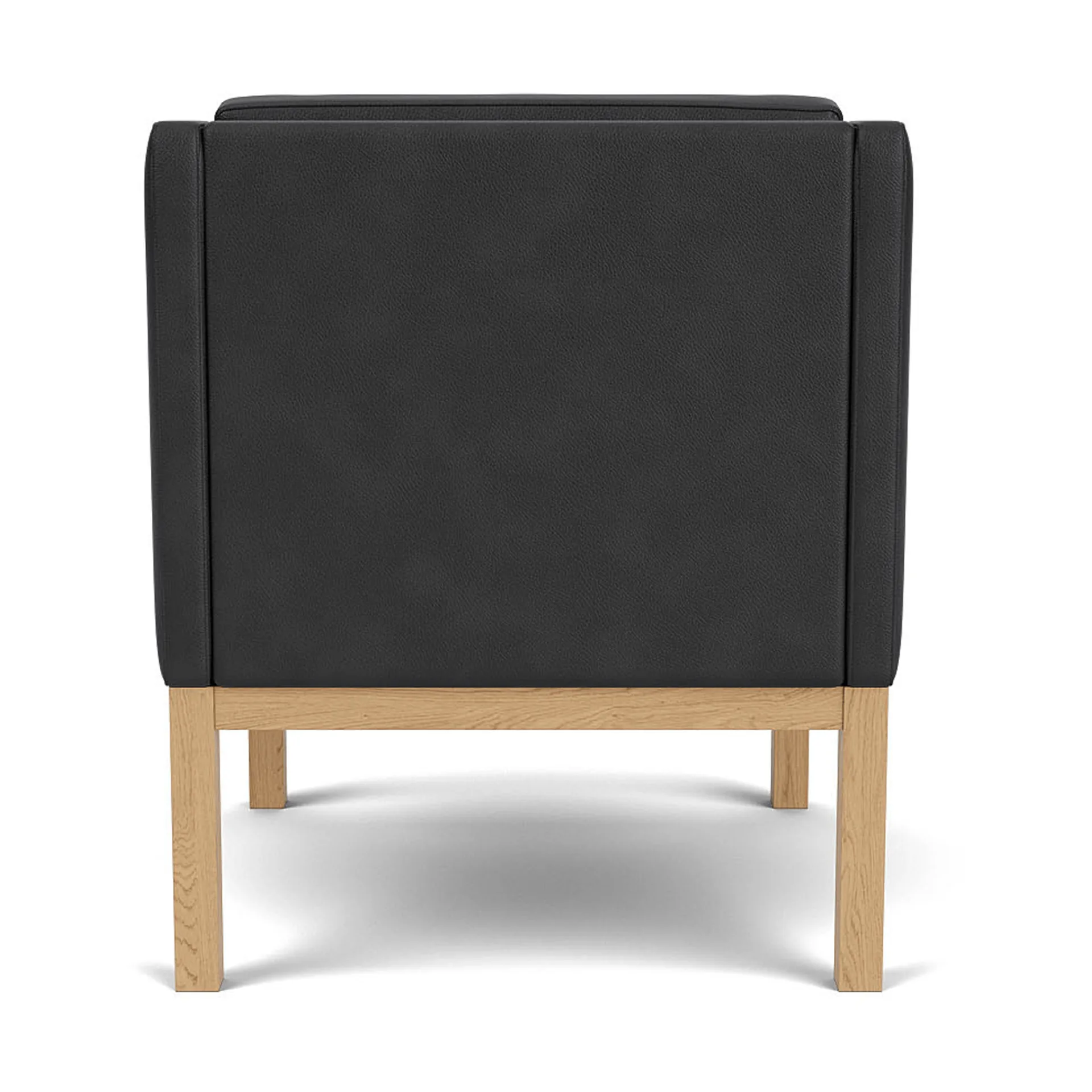 L46 MK155 easy chair lænestol armstol, Lakeret eg-læder sort FDB Møbler