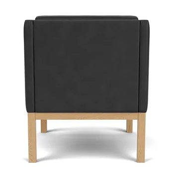 L46 MK155 easy chair lænestol armstol - Lakeret eg-læder sort - FDB Møbler