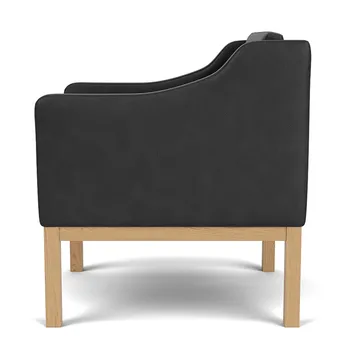 L46 MK155 easy chair lænestol armstol - Lakeret eg-læder sort - FDB Møbler