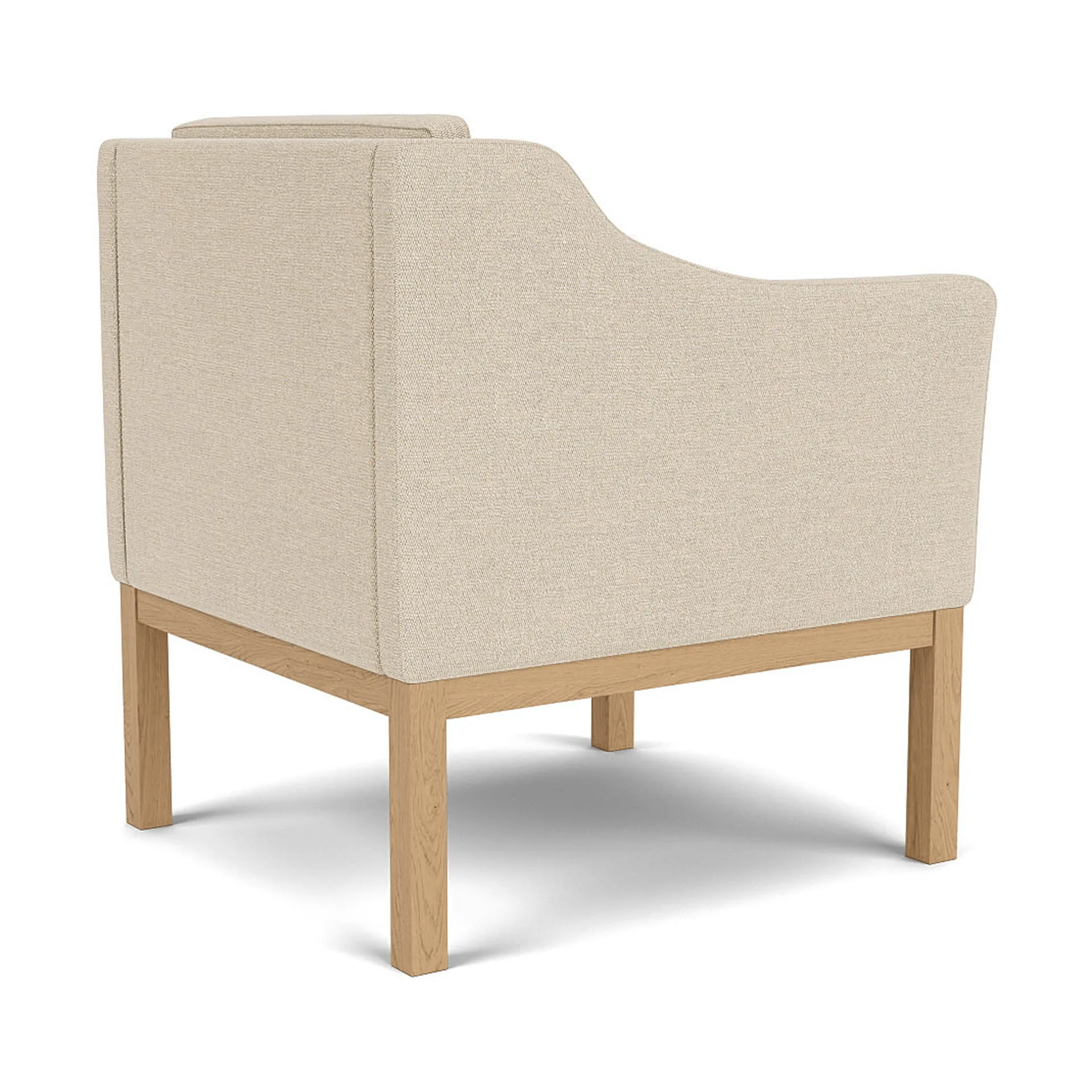 L46 MK155 easy chair lænestol armstol, Lakeret eg-tekstil beige FDB Møbler