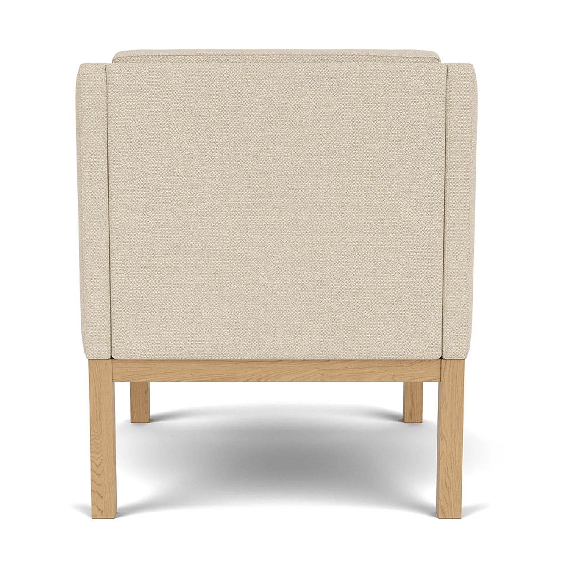 L46 MK155 easy chair lænestol armstol, Lakeret eg-tekstil beige FDB Møbler