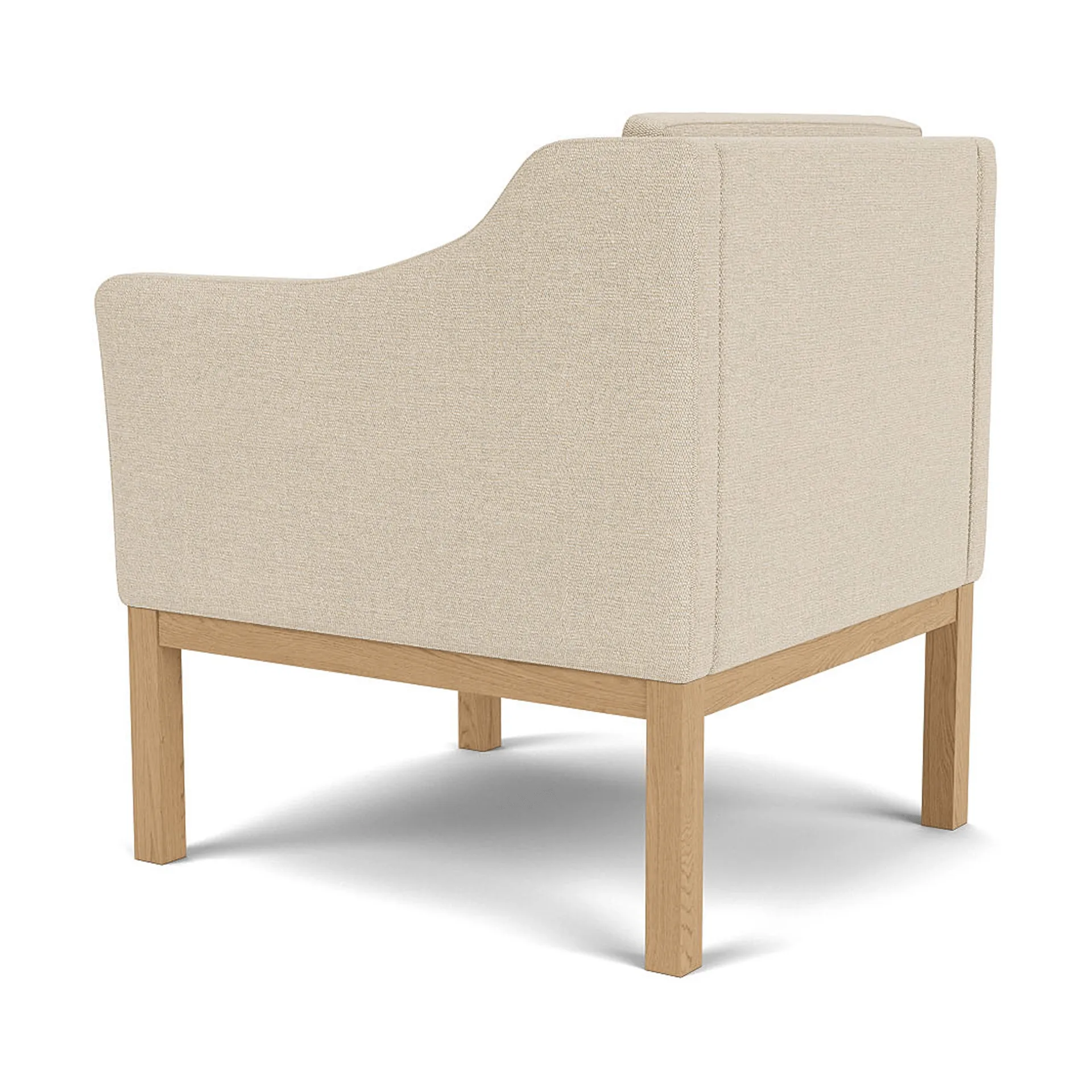 L46 MK155 easy chair lænestol armstol, Lakeret eg-tekstil beige FDB Møbler
