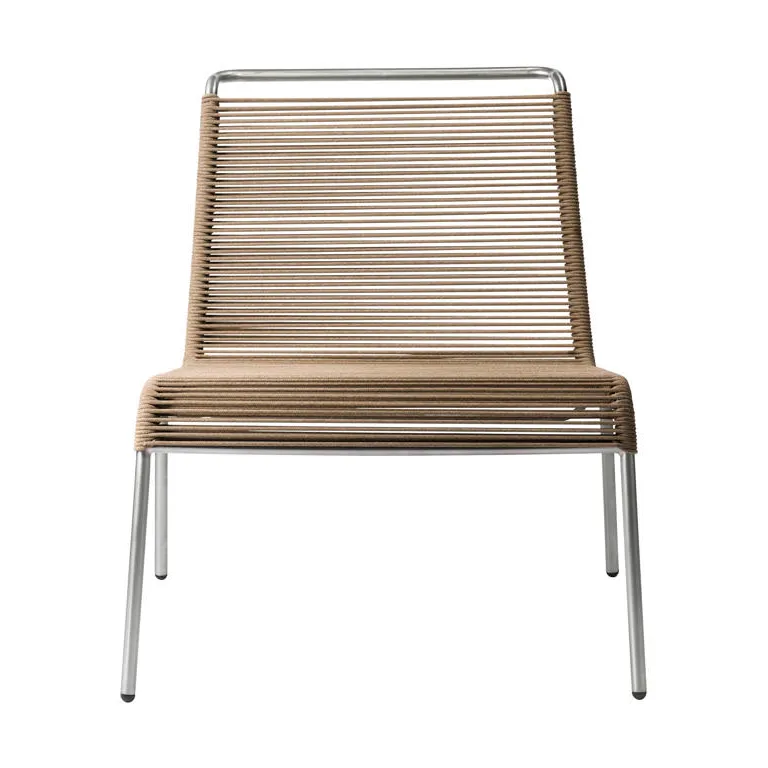 M20L Teglgaard Lounge Cord Chair loungestol, Brown mixed-stainless steel FDB Møbler