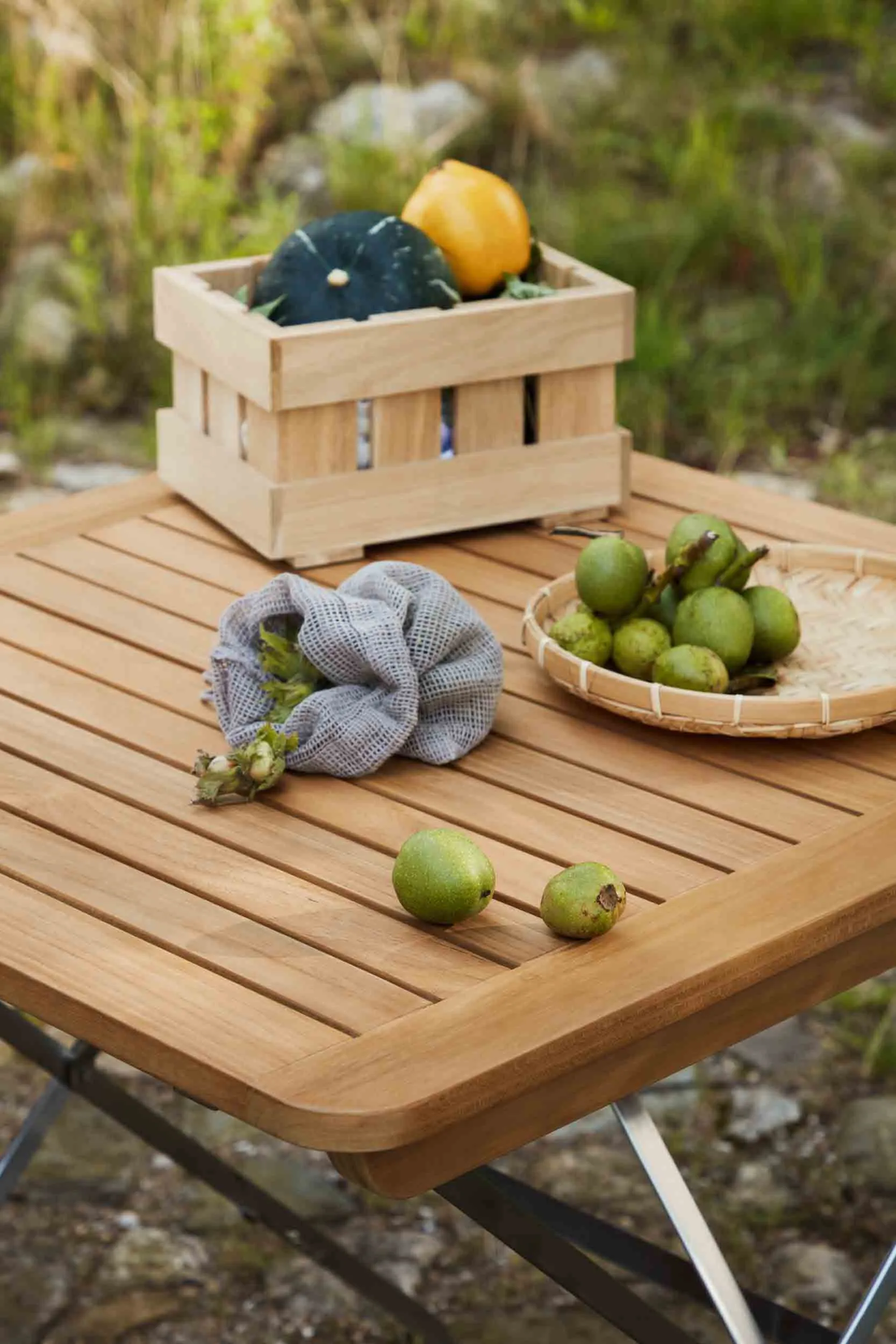 M26 Lilleø altanbord, Teak-rustfrit stål FDB Møbler