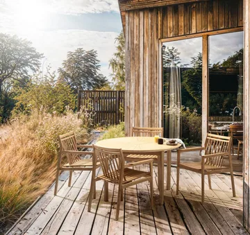 M27 Sammen havebord Ø120 cm - Teak solid oiled - FDB Møbler