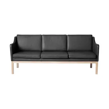 MK46 Mogens Koch 3-personers sofa - Lacquered oak-black leather - FDB Møbler