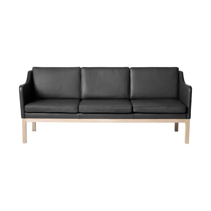 MK46 Mogens Koch 3-personers sofa - Lacquered oak-black leather - FDB Møbler