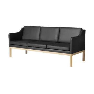 MK46 Mogens Koch 3-personers sofa - Lacquered oak-black leather - FDB Møbler