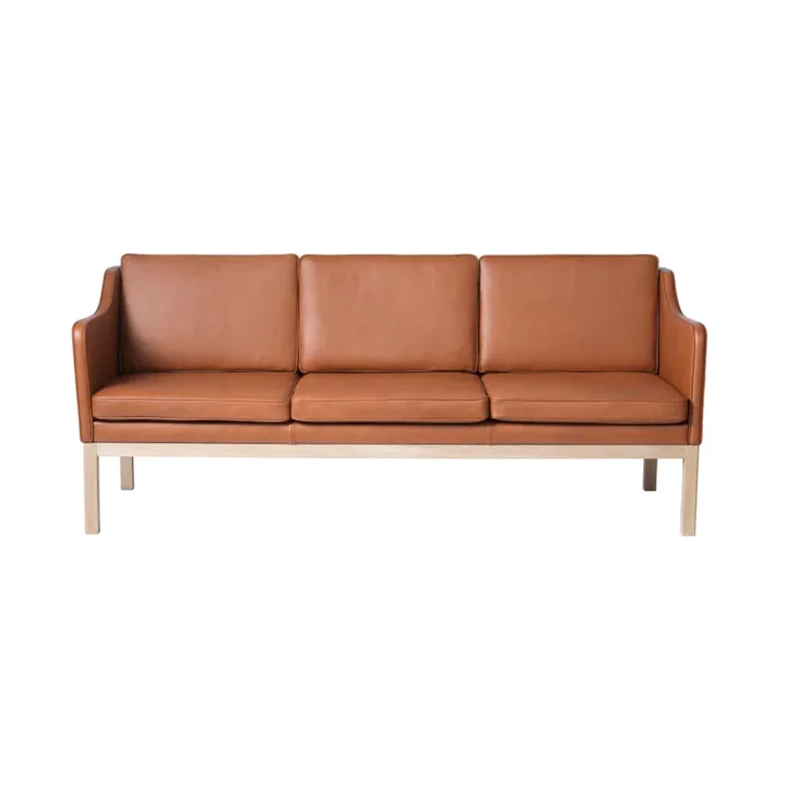 MK46 Mogens Koch 3-personers sofa - Lacquered oak-cognac leather - FDB Møbler