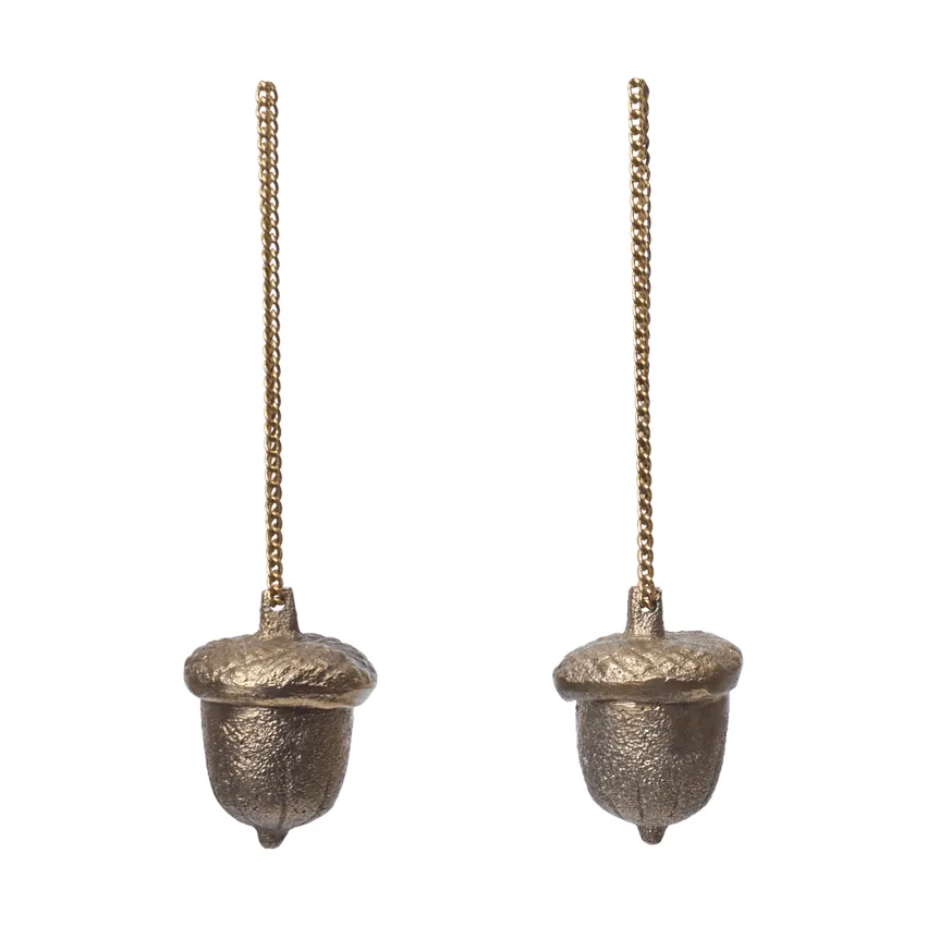 Acorn dekorationsophæng 2-pak, Messing Ferm Living