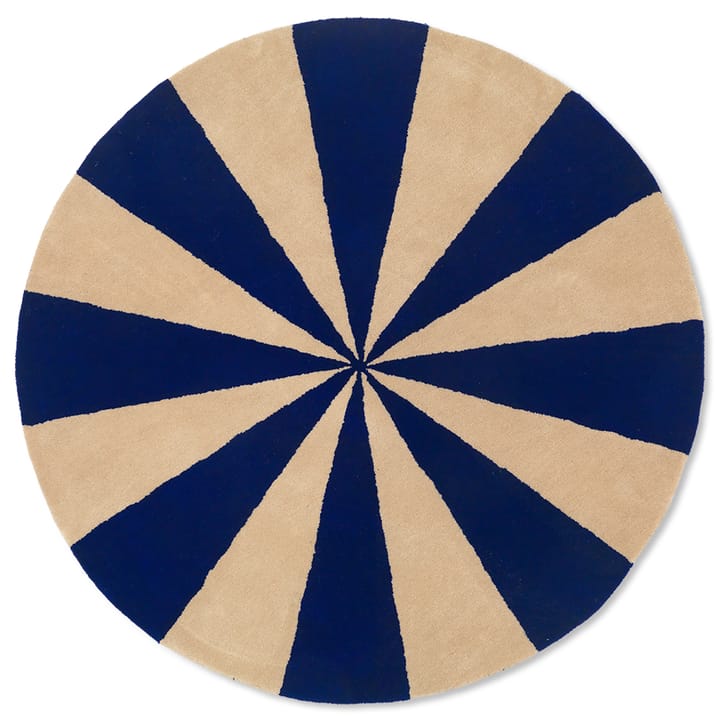 Arch håndtuftet tæppe Ø130 cm - Bright Blue/Offwhite - Ferm Living