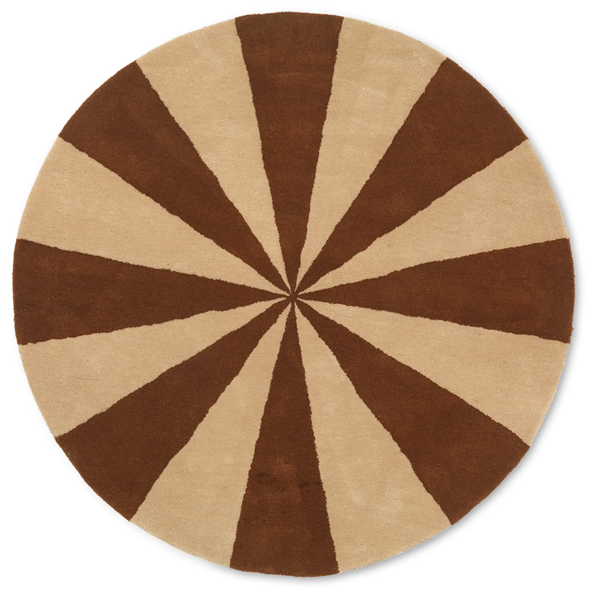 Arch håndtuftet tæppe Ø130 cm, Dark Brick/Offwhite Ferm Living