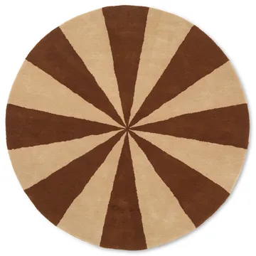 Arch håndtuftet tæppe Ø130 cm - Dark Brick/Offwhite - Ferm Living