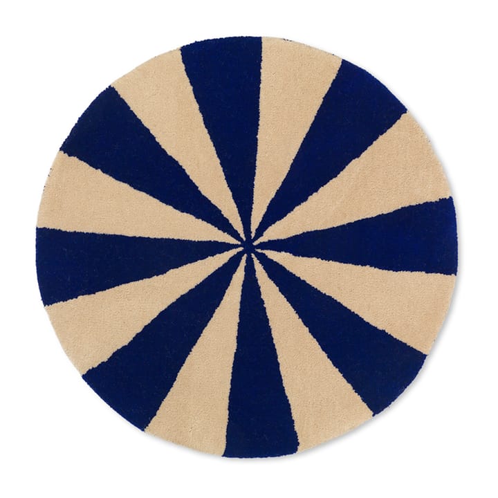 Arch håndtuftet tæppe Ø70 cm - Bright Blue/Offwhite - Ferm Living