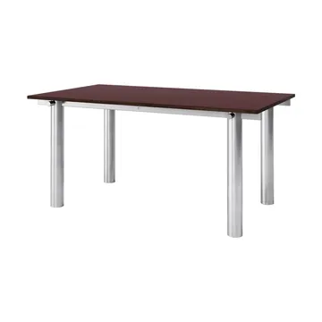Atura spisebord - Brushed stainless steel-burgundy, 90x160 cm - Ferm Living