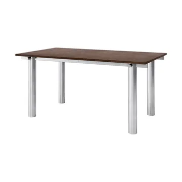 Atura spisebord - Brushed stainless steel-dark stained oak, 90x160 cm - Ferm Living