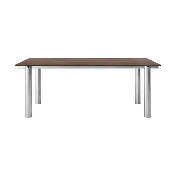 Atura spisebord - Brushed stainless steel-dark stained oak, 90x200 cm - Ferm Living