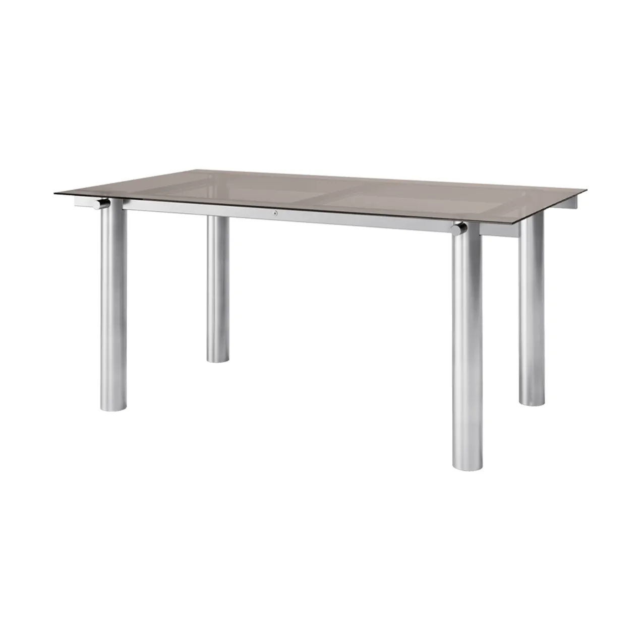 Atura spisebord, Brushed stainless steel-dark tinted glass, 90x160 cm Ferm Living