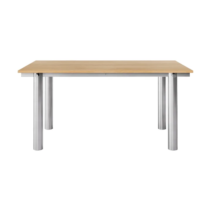 Atura spisebord - Brushed stainless steel-natur eg, 90x160 cm - Ferm Living