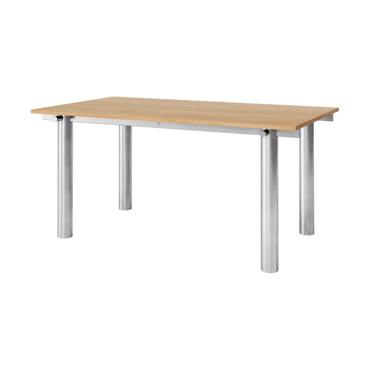 Atura spisebord, Brushed stainless steel-natur eg, 90x160 cm Ferm Living