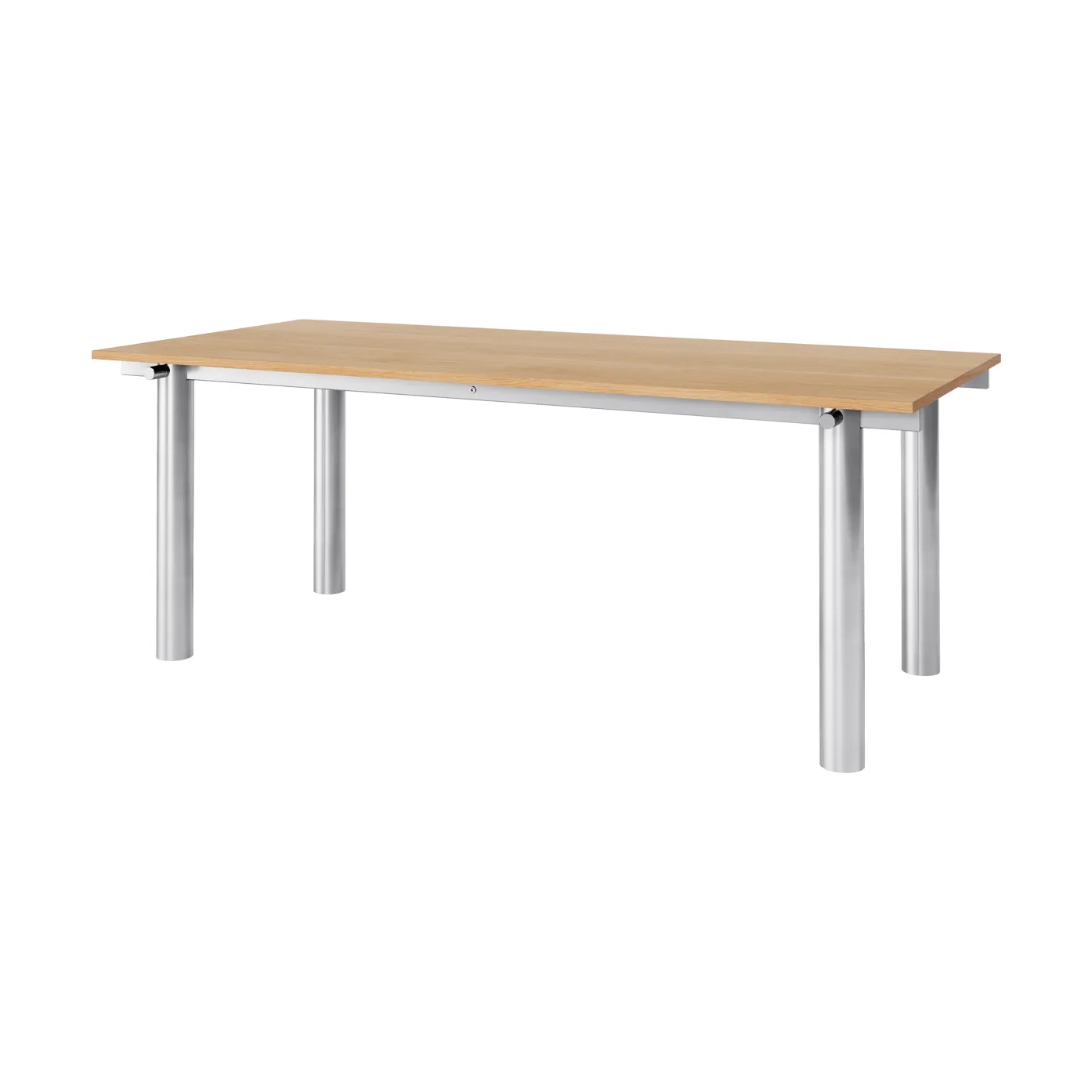 Atura spisebord, Brushed stainless steel-natural oak, 90x200 cm Ferm Living