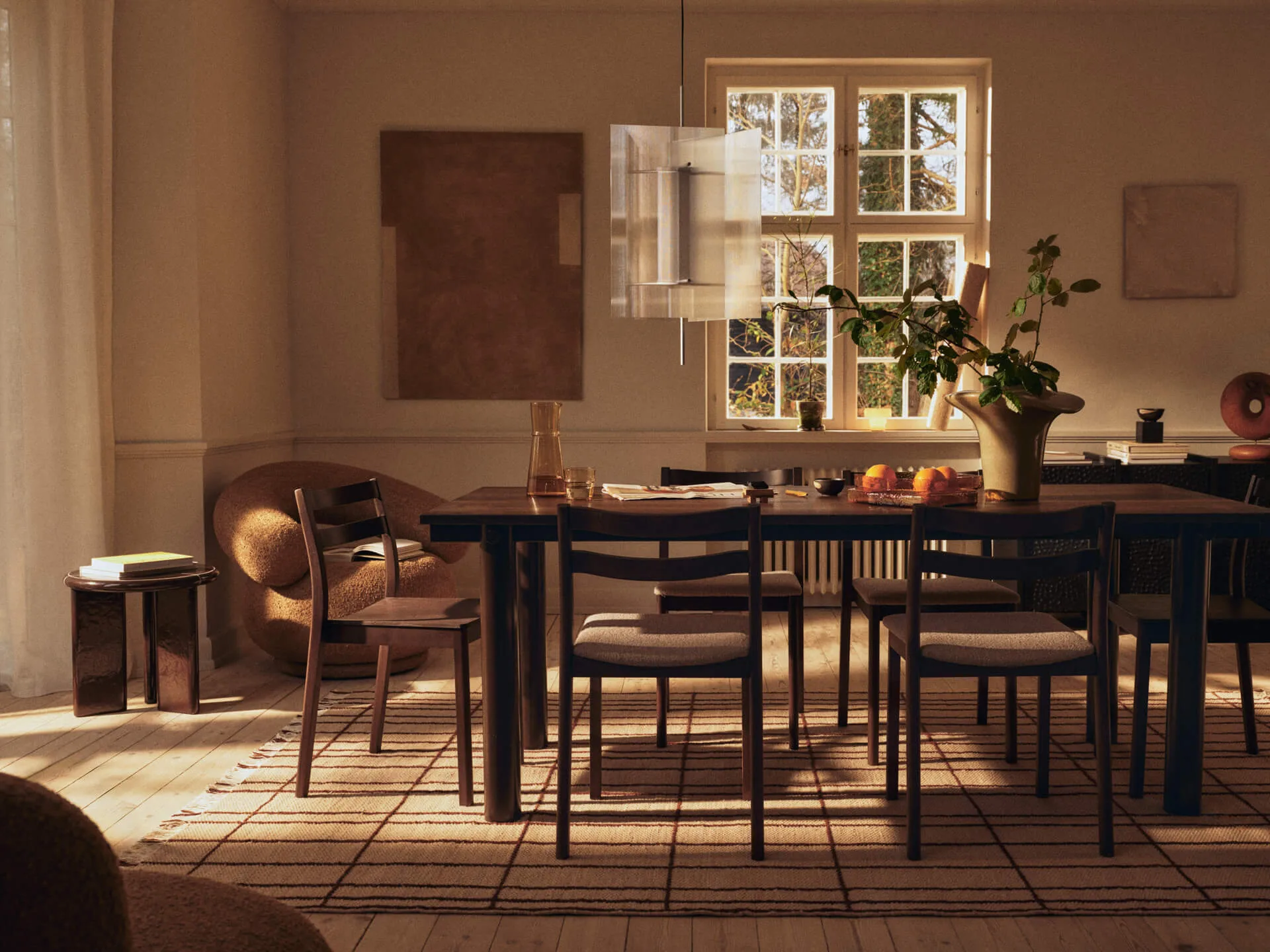 Atura spisebord, Dark chocolate-mørkbejdset eg, 90x200 cm Ferm Living