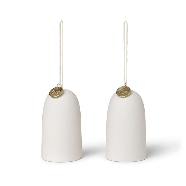 Bell klocka juleophæng Ø4 cm 2-pak  - Offwhite - Ferm Living