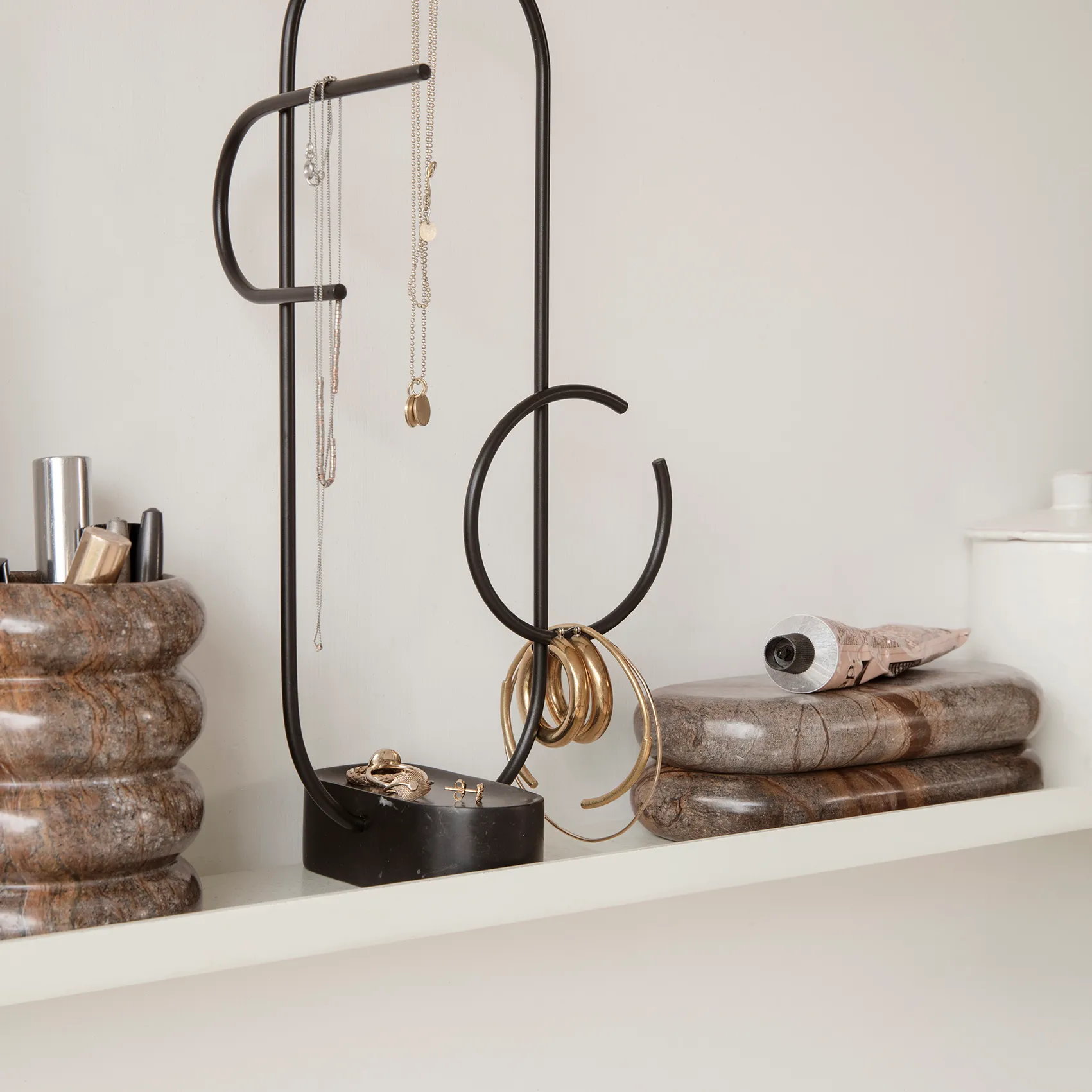 Bendum opbevaringsskrin, Brun marmor Ferm Living