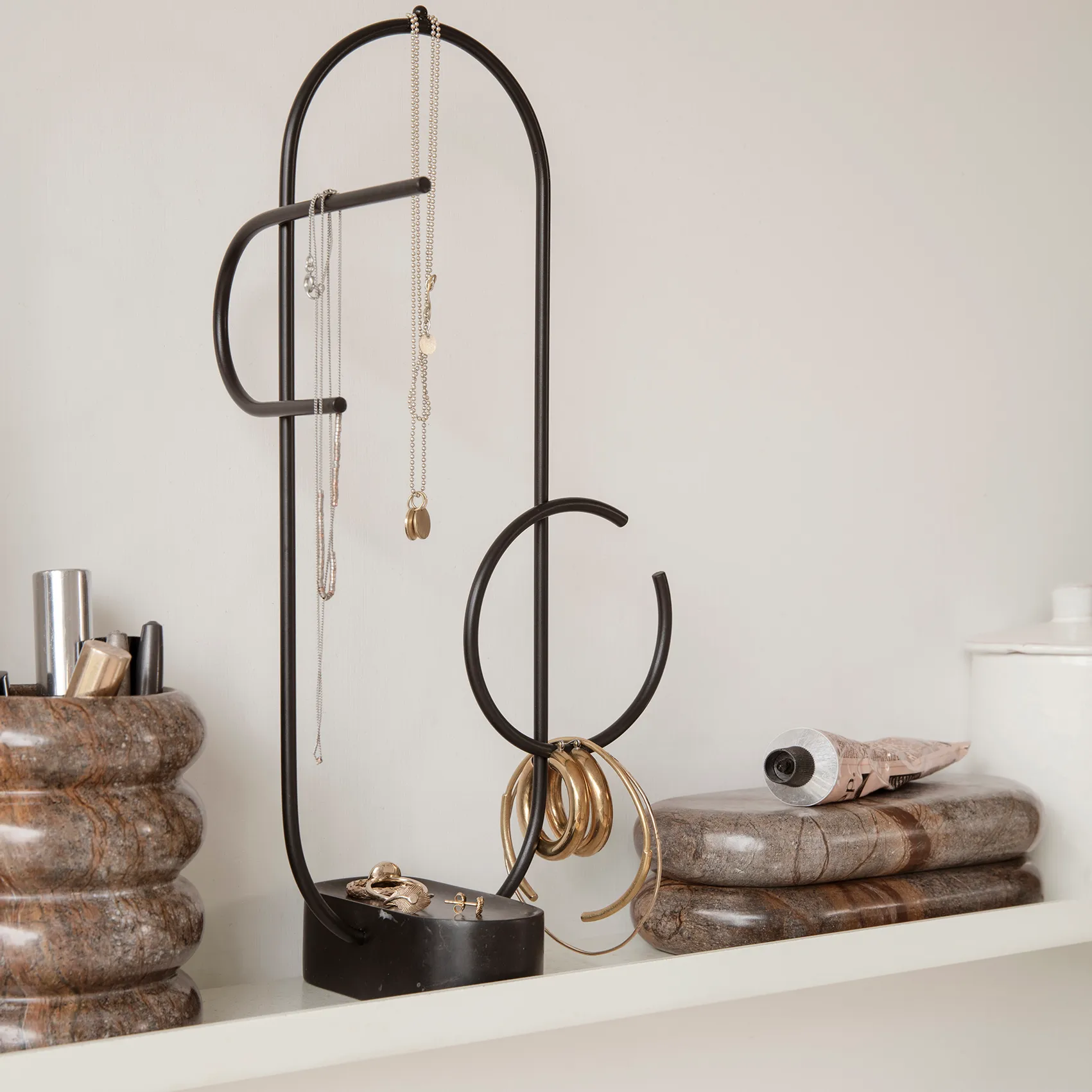 Bendum tandbørstekrus, Brun marmor Ferm Living