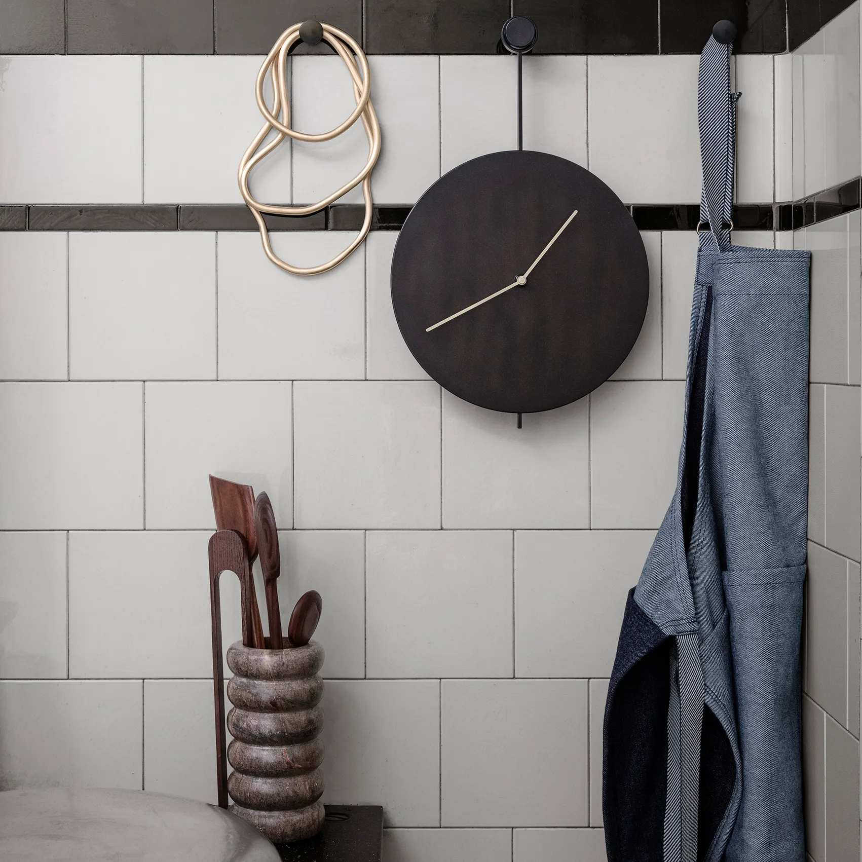 Bendum vase, Brun marmor Ferm Living