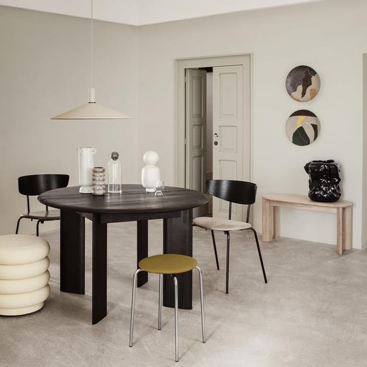 Bevel spisebord rundt, Oak white oiled Ferm Living