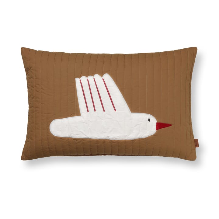 Bird quiltet pude 60x40 cm - Sugar kelp (Brun) - Ferm Living
