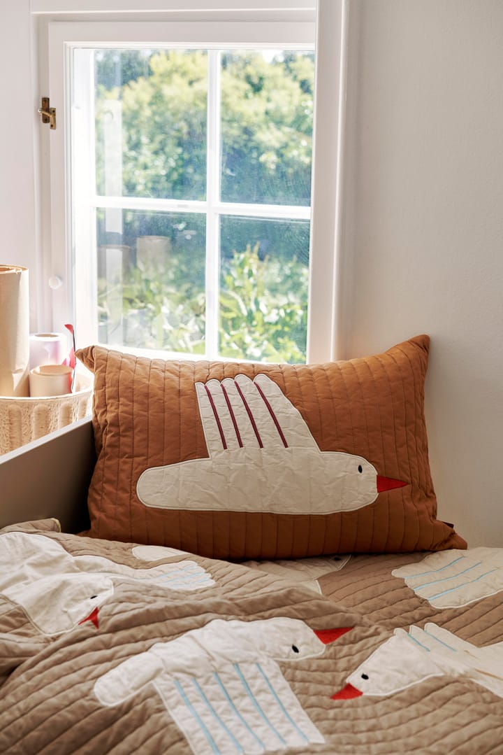 Bird quiltet pude 60x40 cm, Sugar kelp (Brun) Ferm Living