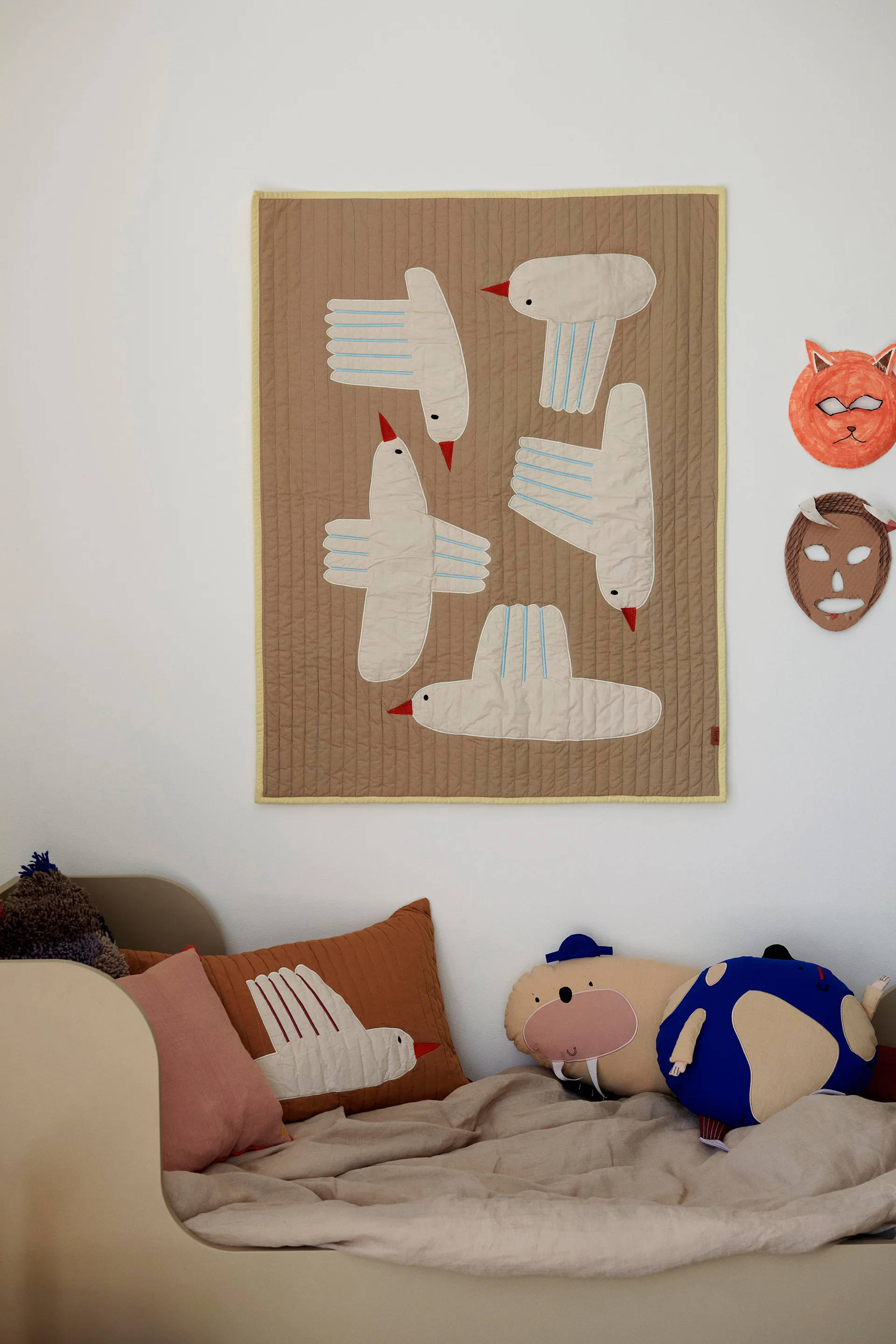 Bird quiltet tæppe, Beige Ferm Living