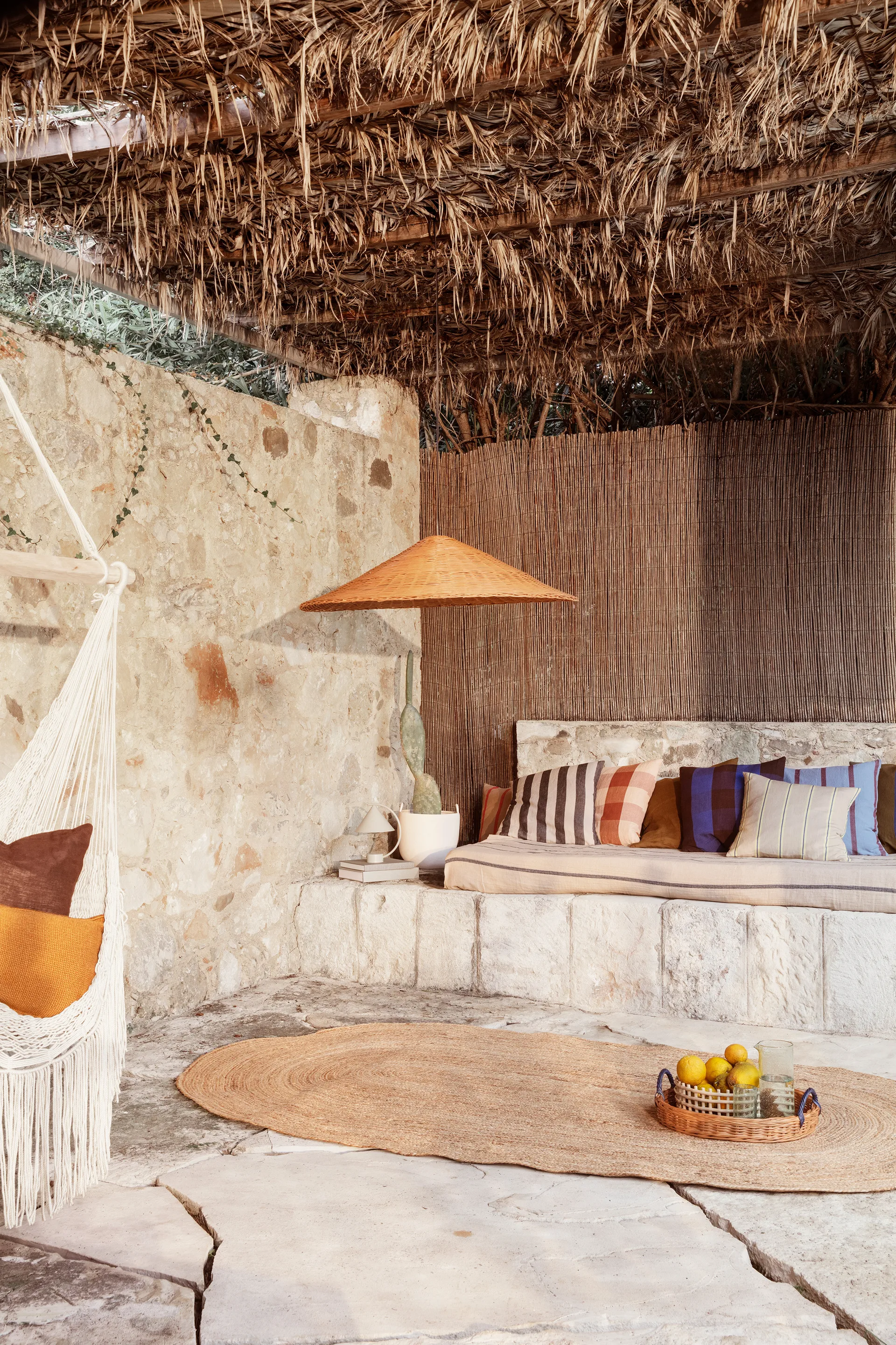 Blue Handle bakke Ø30 cm, Natural/Blue Ferm Living