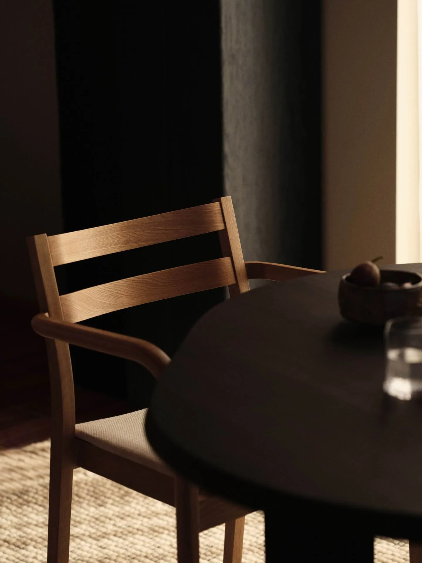 Boda armstol, Polstret sæde, natural oak-off-white Ferm Living