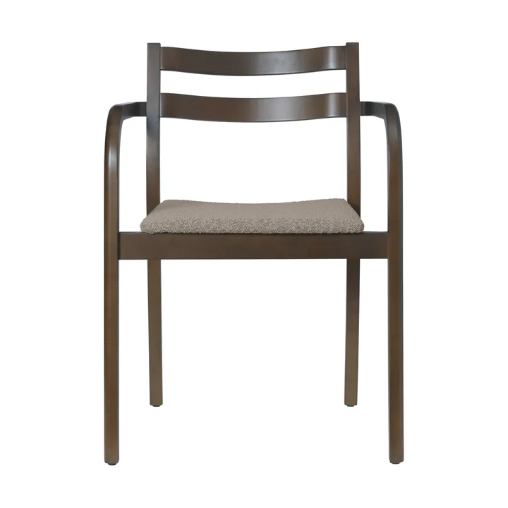 Boda armstol - Polstret sæde rugged bouclé, dark stained-natural - Ferm Living